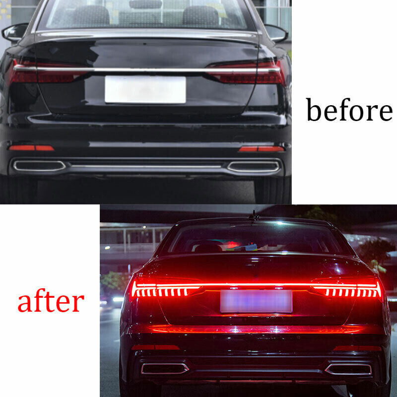 For Audi A6 2019-2022 Gloss Black Rear Trunk Tail Light Lamp Led
