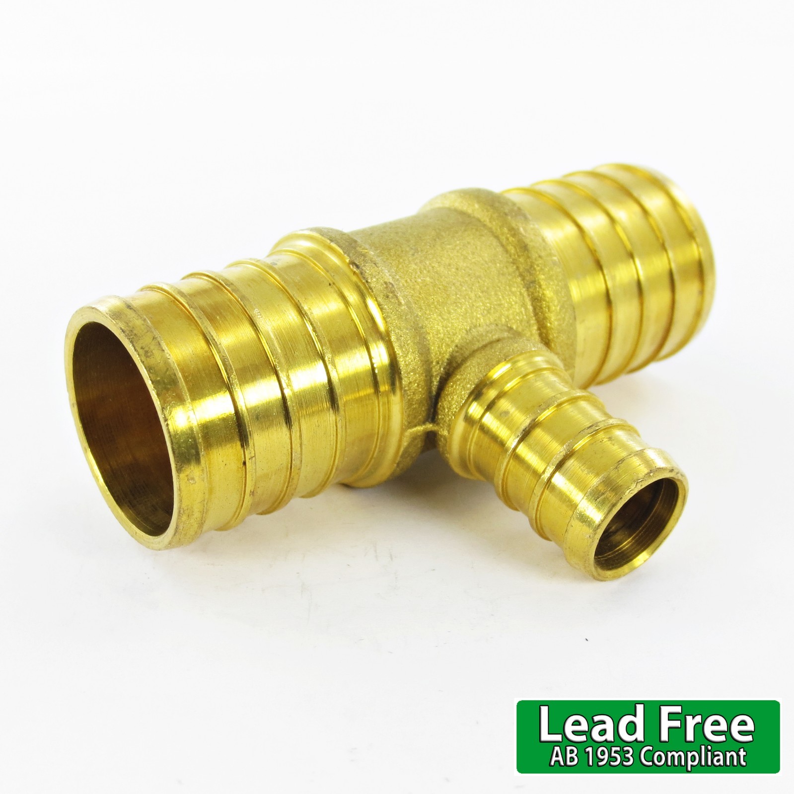 1 x 1 x 1/2" Tee LEAD FREE Brass Crimp Cinch PEX Fittings No Lead