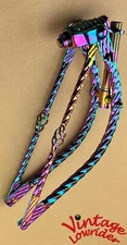 20" VINTAGE LOWRIDER BICYCLE BENT CAGE SQUARE TWISTED OIL SLICK SPRING FORK 1"