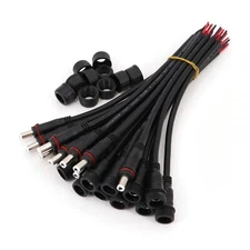 10Pairs Waterproof DC Power 5.5 x 2.1mm 20AWG Cable Plug Connector for LED Strip