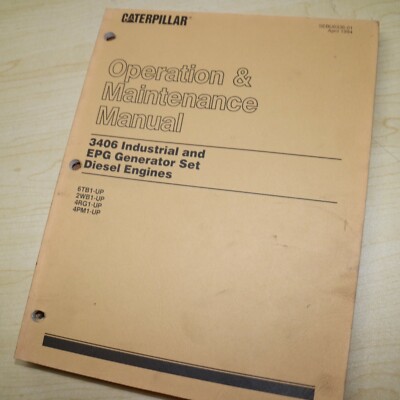 Caterpillar 3406 Generator Set Owner Operation Operator Manual maintenance guide