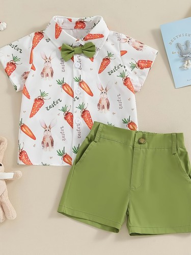 3PCS Toddler Baby Boy Outfit Short Sleeve and Shorts Set Cute Kids Clothes - Picture 27 of 27