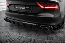 Heck Ansatz Diffusor passend für Audi S7 C7 schwarz Hochglanz