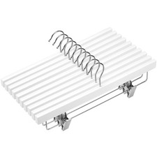 20pcs Wooden Pants Hangers Solid Pants Hangers with Adjustable Clips 14 Inch ...