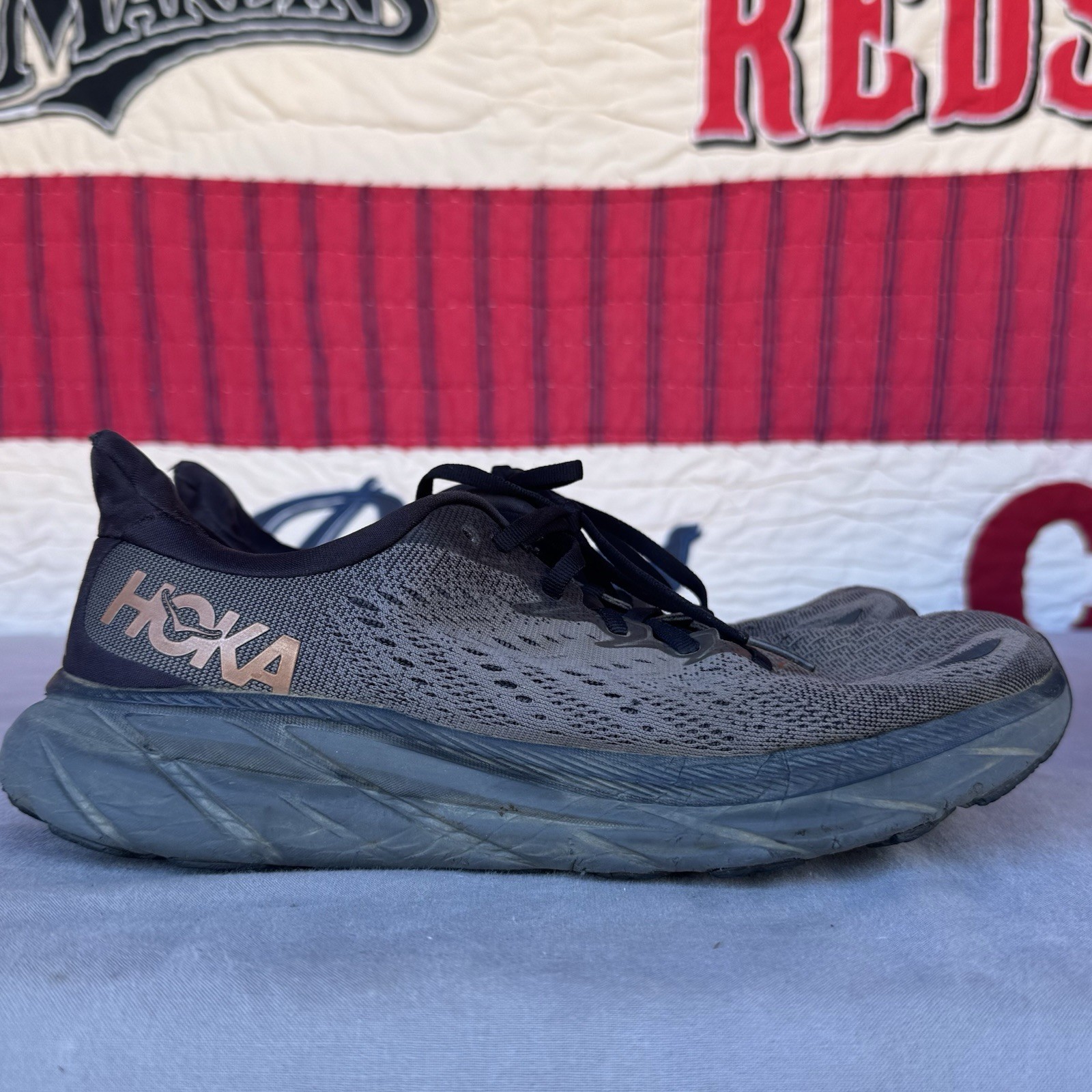 Size 9.5b - HOKA One One Clifton 8 Anthracite/Copper Women's thumbnail 7