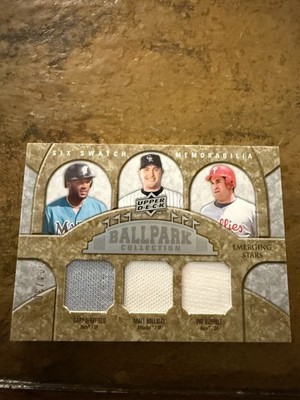 2009 Ballpark Collection 6 Swatch Sheffield,  Holliday, JD Drew, A. Jones /300