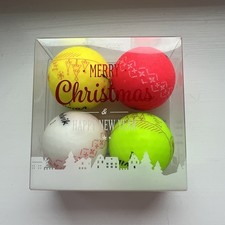4 VOLVIK VIVID MERRY CHRISTMAS MATT GOLF BALLS.