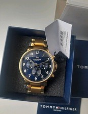 Tommy Hilfiger Daniel Chronograph Blue Dial Gold Steel Strap Mens Watch-1710384