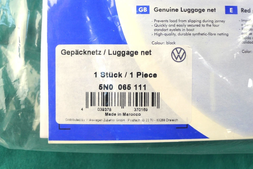Red de carga para equipaje VW - 100 % genuina, original, nunca abierta - 5N0-065-111 Foto 3 de 4
