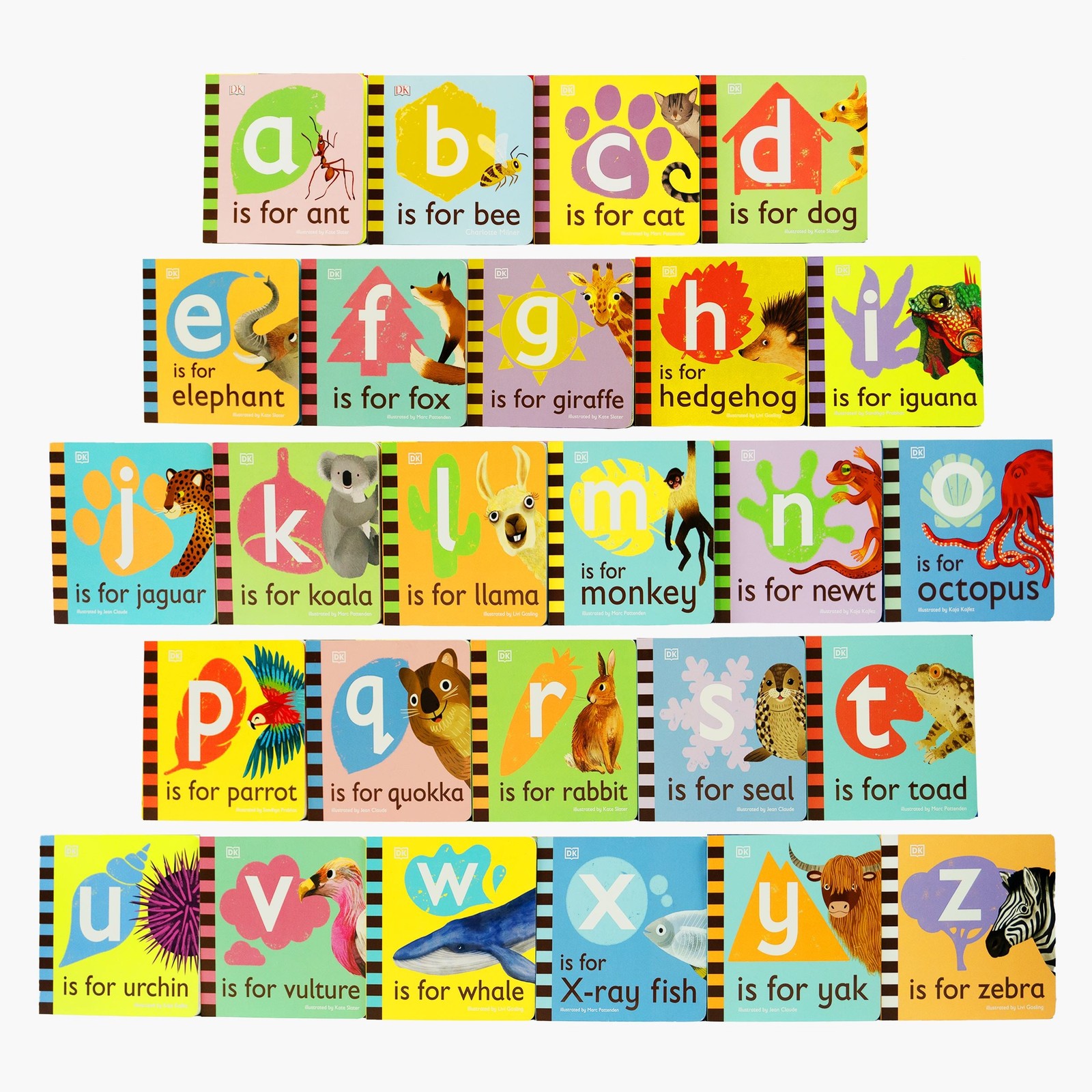 B&Q -  Childrens Kids Baby Animal Alphabet Library Collection 26 Books Set (A To Z) - Image 4
