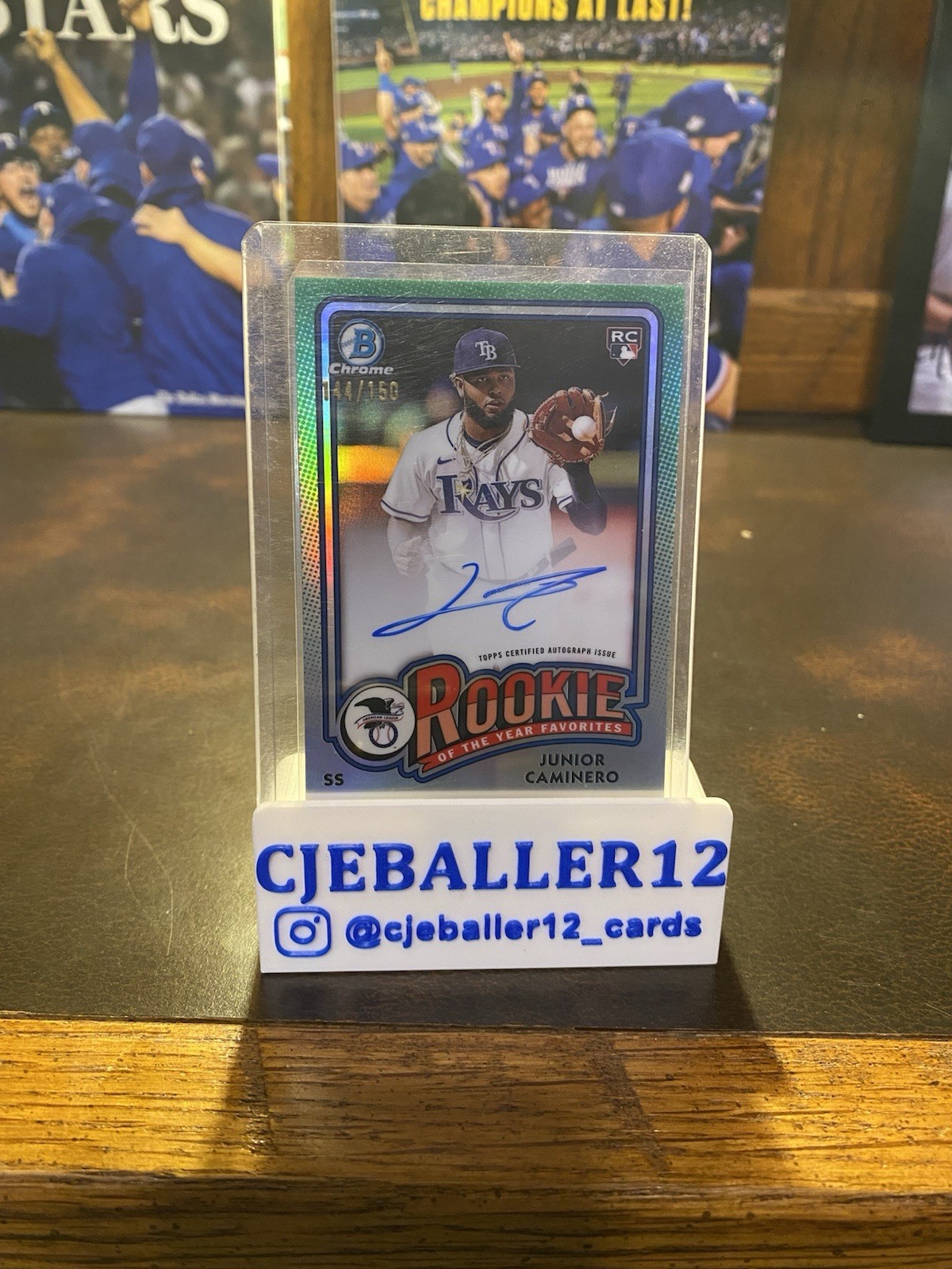 Junior Caminero 2024 Bowman Rookie of the Year Favorites Auto /150 #ROY-JC