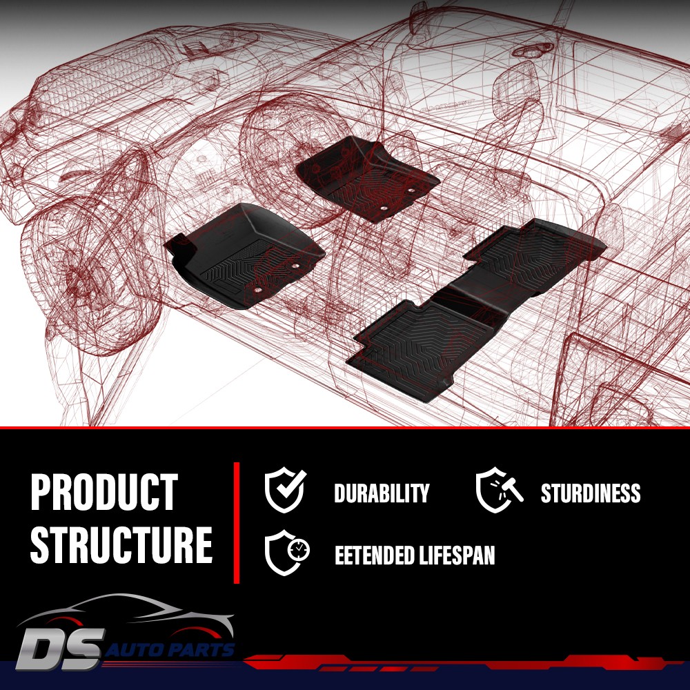 Fit For 2008-2012 Honda Accord TPE All Weather 3D Floor Mats Carpets Liner Cover