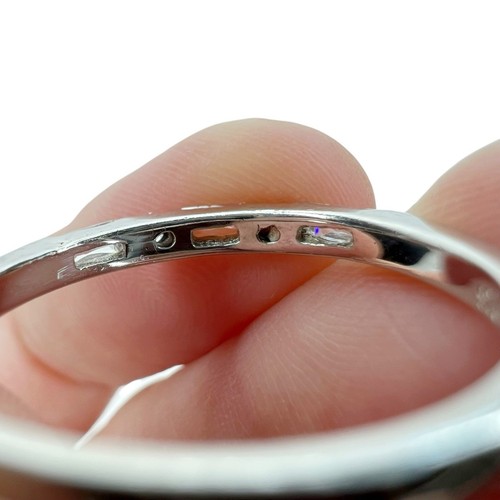 Klarglas Baguette & runde geschliffene Steine Sterlingsilber Ringgröße 8 Ehering - Bild 9 von 12