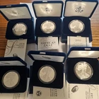 A GROUP OF SIX 2017W  SILVER EAGLE PROOF COINS WITH CASES  CAPSULES ALL PERFECT