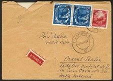 Romania 1952 cove, overprinted stamps 1LEI/ 11 LEI @ TG.MURES   EXPRESS 