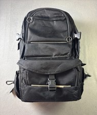 Black Padded Camera Equipment Backpack Dual Compartment Gear Bag