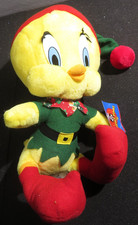 Tweety Bird Plush Animal Elf Christmas Looney Tunes 1998 Collectible Vintage