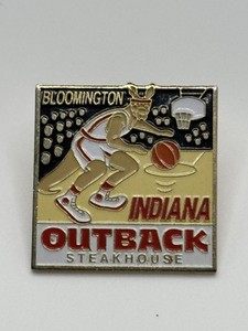 RARE! Outback Steakhouse Indiana Hoosiers - Bloomington Basketball Lapel Hat Pin