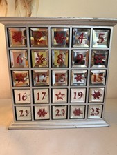 Wooden Advent Calendar Mirrored doors Countdown Christmas
