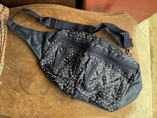 New W/O Tags Thirty One Sling-Bag Backpack Dancing Navy Dots Numerous Pockets