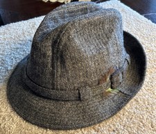 Stetson Fedora Gray Wool Vintage Large 7 3/8 men s hat