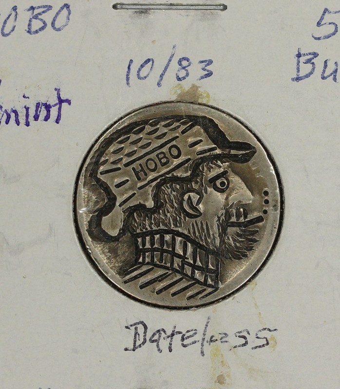 Dateless 5c Hobo Nickel Bowler Cap Smoking Hand Carved  Buffalo J. Press