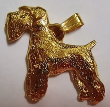 Schnauzer UnCropped Dog 24K Gold Plated Pewter Pendant Jewelry USA Made