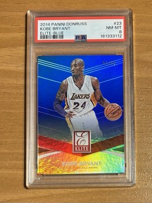 2014-15 Panini Donruss Elite Kobe Bryant Blue Foil Refractor /99 Lakers SP PSA 8