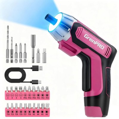 4V Electric Screwdriver Cordless Rechargeable USB 29pc Set Mini Power Tool