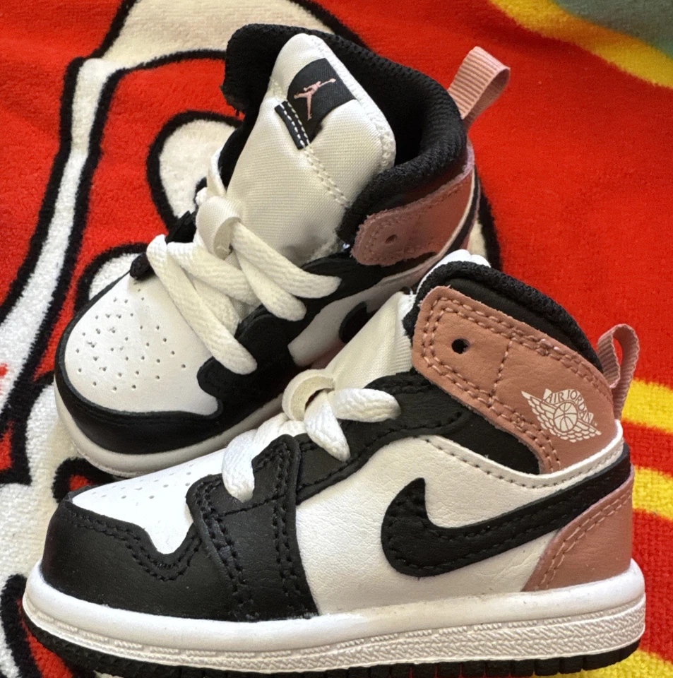 Bebé Niño Pequeño Jordan 1 Mid 4c Nike Zapato Rosa Baloncesto Tenis Niña DQ8425100 Foto 3 de 4