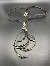 UNO De 50 Be A Climb Necklace Bolo Tassel Slider Woman Pendant & Leather 34”