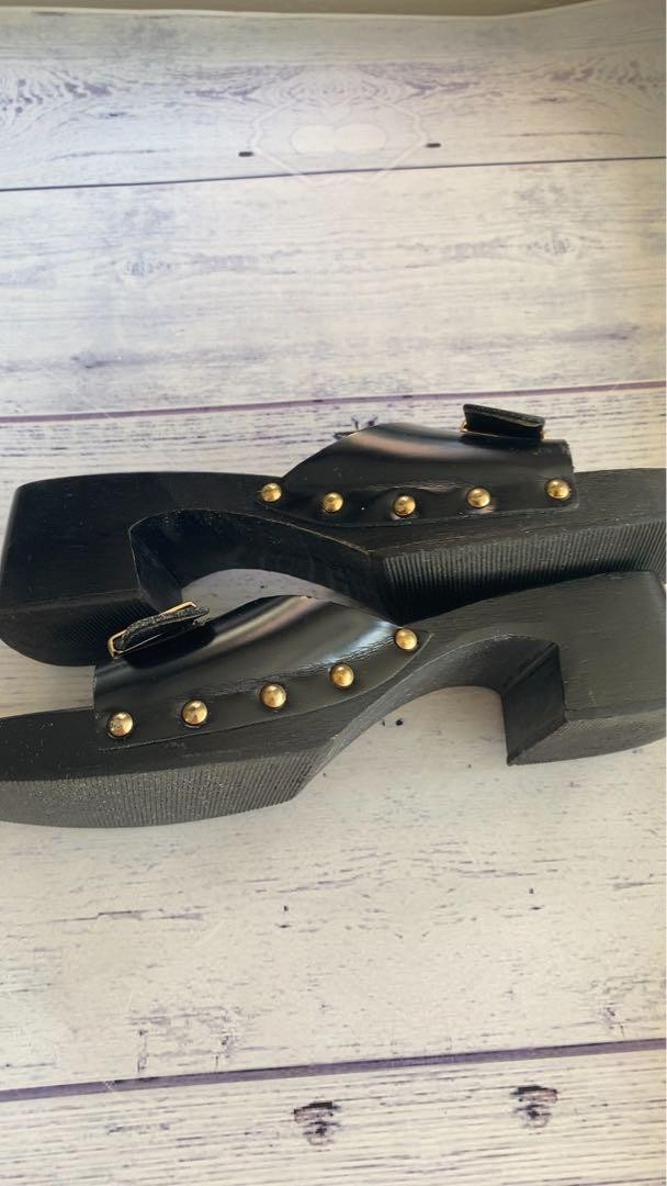 Gucci Mules Sandals Wood-Heels Black Size 36.5 US About6.5 For Women thumbnail 14