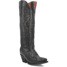 Dan Post Hallie Black Leather Snip Toe Western Cowgirl Boots (USA Women Size)