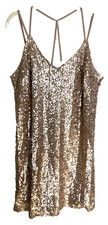NWT Xhilaration Sequin Party Dress Women's Medium Sleeveless V Neck Lined