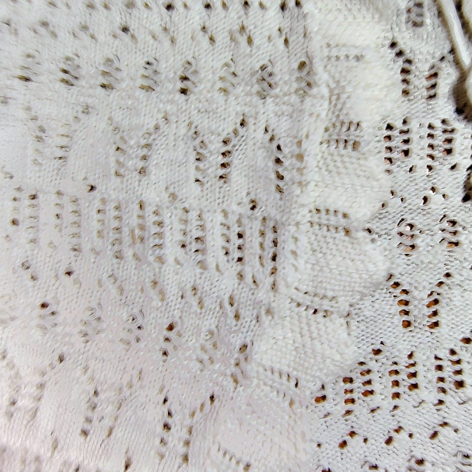 Cárdigan suéter coquette boho y2k tejido encaje corbata frontal crema mediano 8 10 Foto 4 de 4