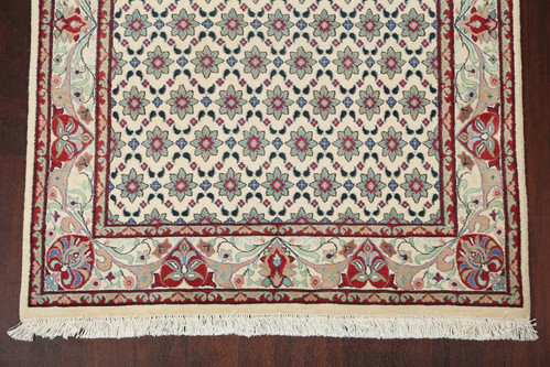 Ivory Vegetable Dye Aubusson Wool Accent Rug 4x6 ft Hand-knotted Oriental Carpet - Picture 5 of 18