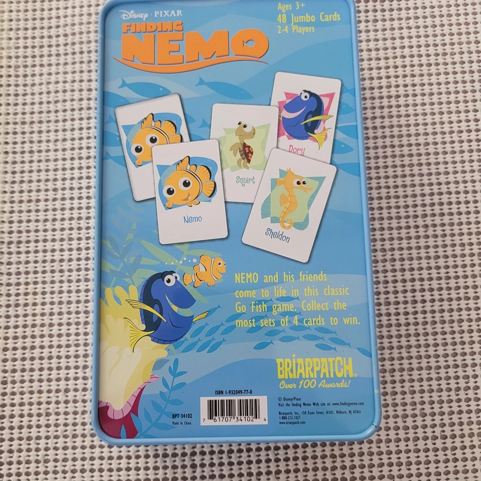 2004 FINDING NEMO “Go Fish” Card Game In A Collector Tin Box! Complete - Image 2 of 4