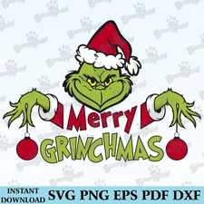 Merry Grinchmas, Grinch Christmas SVG, Grinch png (Digital Download)