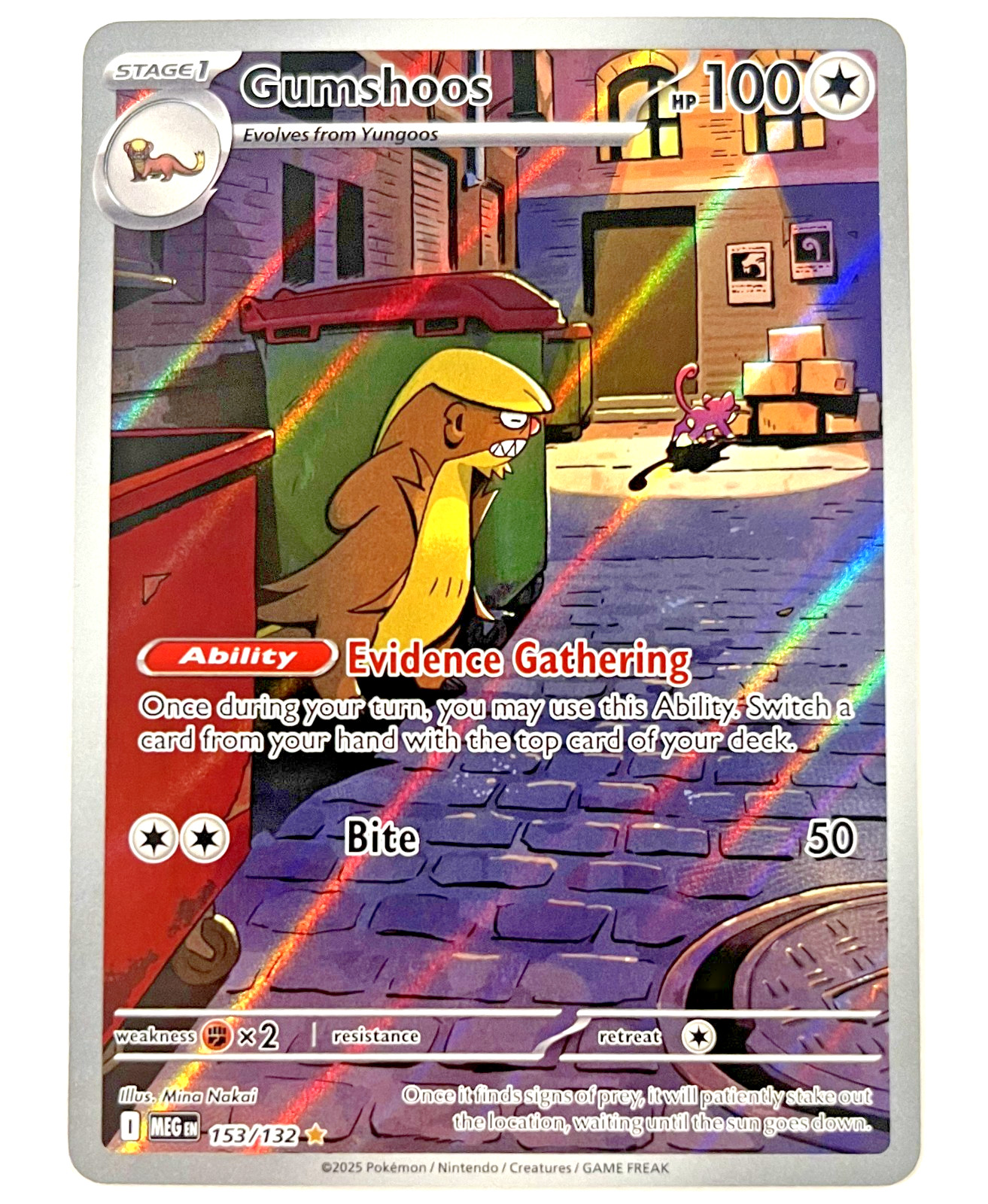 Pokémon Mega Evolution - Gumshoos - Illustration Rare NM+/MINT - 153/132