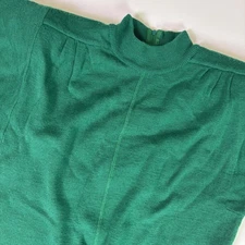 Vintage Saks Fifth Avenue 100% Wool Sweater Women's 6 Green Minimalist Luxury