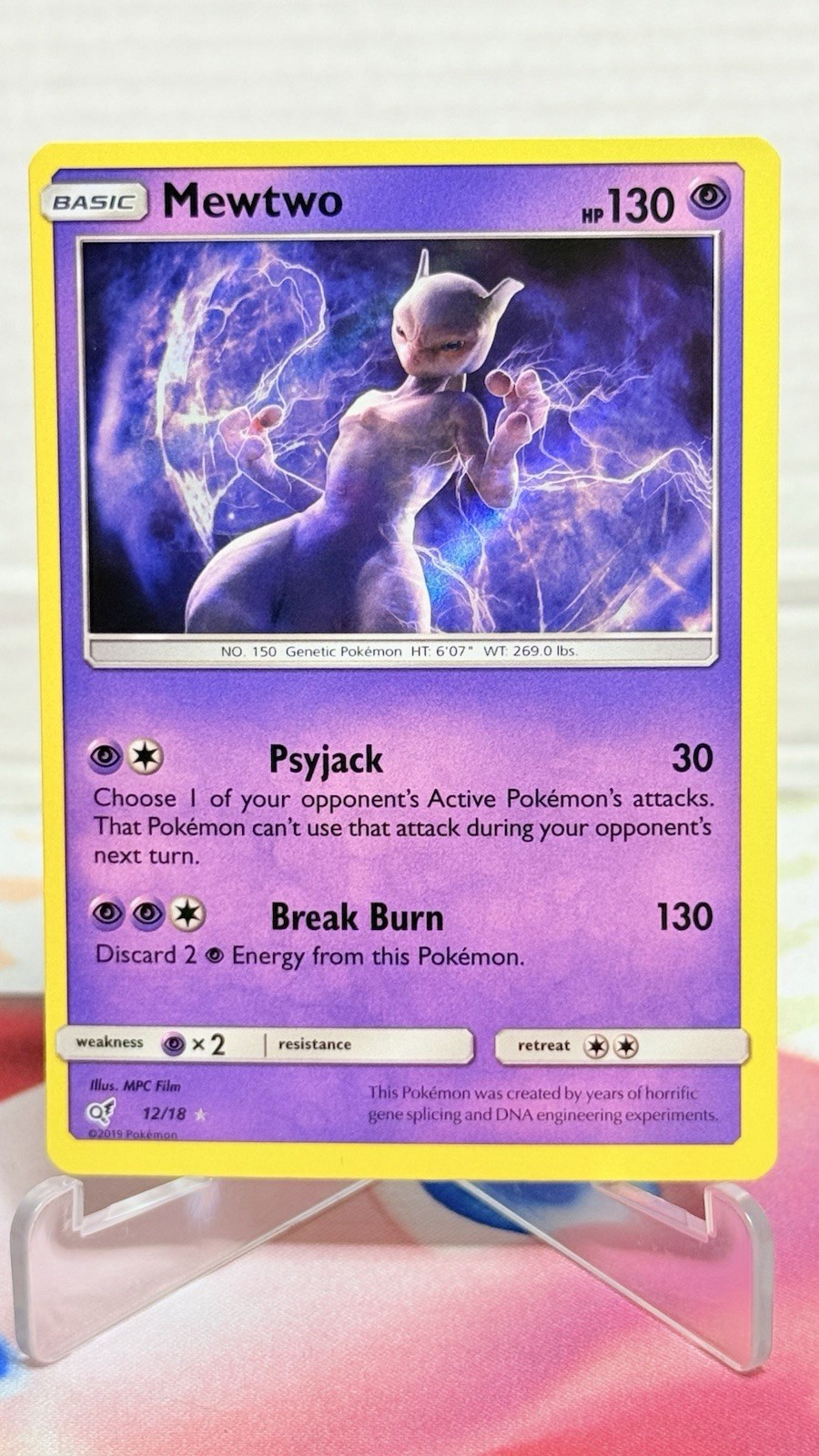 Mewtwo 12/18 Detective Pikachu Holo Pokemon Rare Card LP