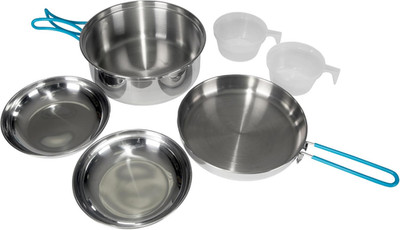Stainless Steel Camping Cookware Set   Durable Nesting Mess Kit for Backpacking,