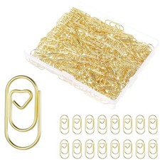 Small Gold Paper Clips: Love Heart Shaped Paperclips 200 Pcs Mini Metal Cute