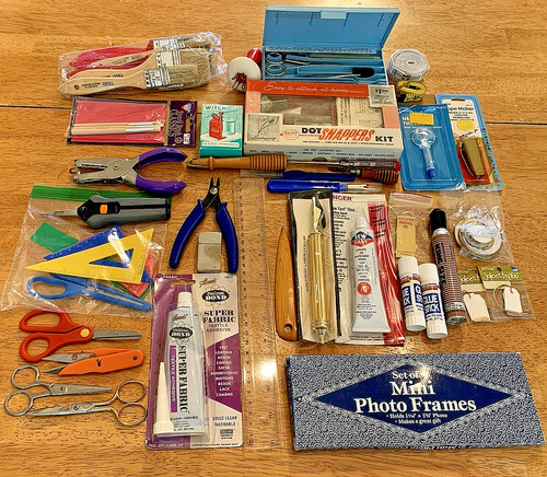 Large Mixed Lot of Crafting Supplies, Tools, & Acessories New & Old