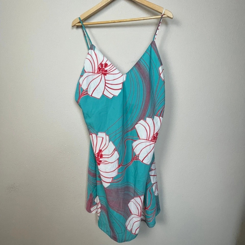 Natori Turquesa Floral Kimono Vestido Bata Conjunto Corbata Ligera Ropa de Salón Talla L/XL Foto 2 de 4