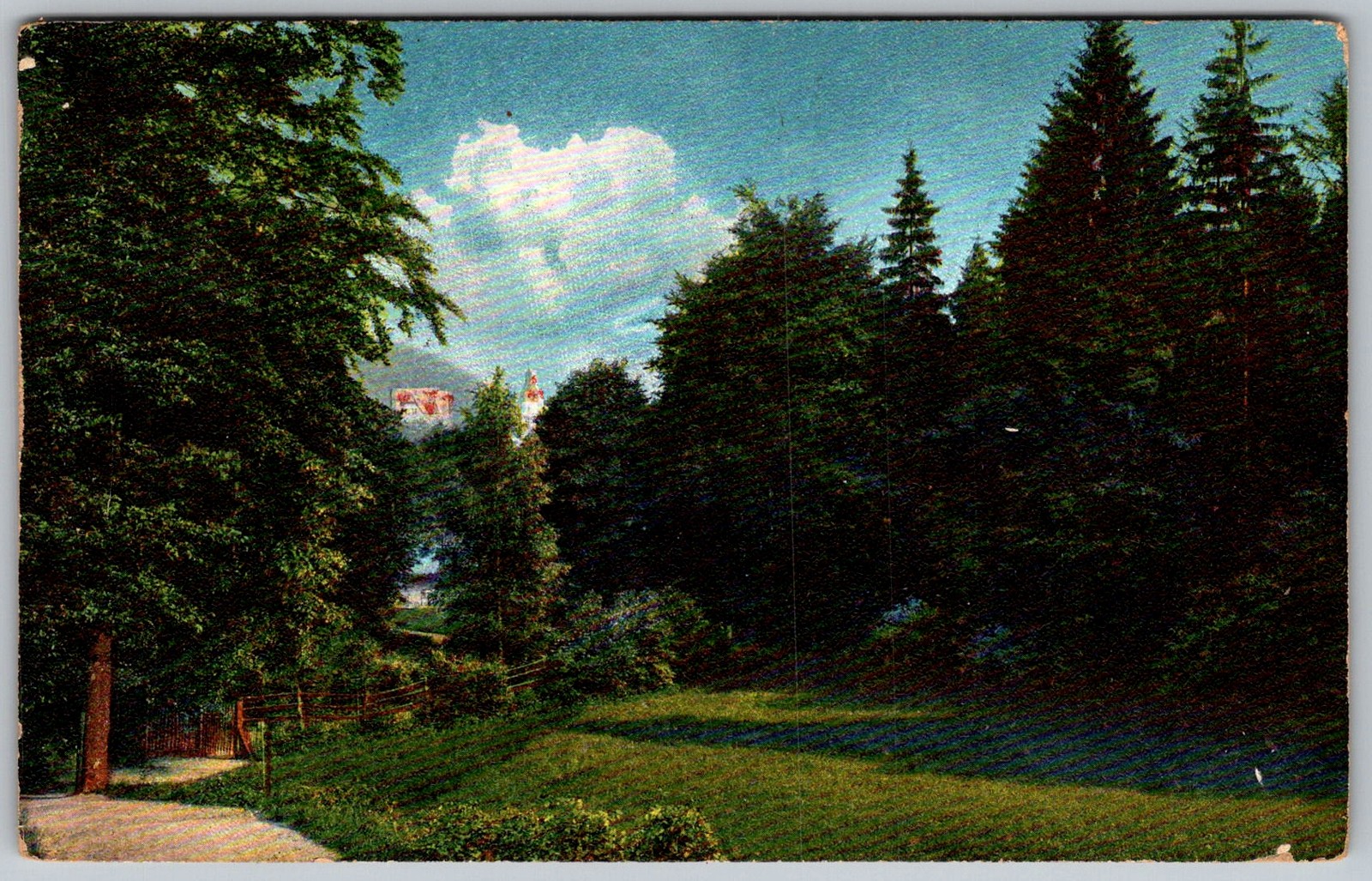 Antique Postcard American Landscape Park View 1910s