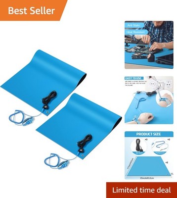 Versatile 2-Pack Anti-Static Mats with Wrist Straps for Safe Electronics Repair