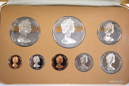 1976 Cook Islands 9-Coin Proof Set Franklin Mint - Picture 3 of 5