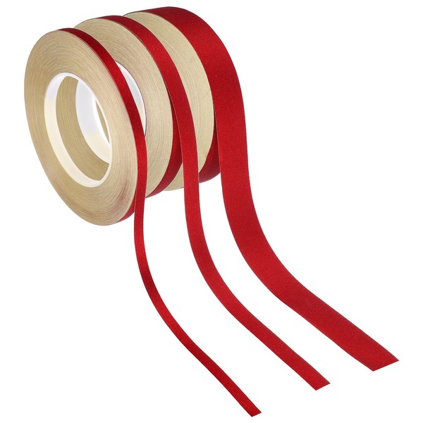 3 Rollen 0,2/0,4/0,6 Zoll (B) X 55 Yard (L) Glitzer-Washi-Klebeband, Rot FüR Diy-image