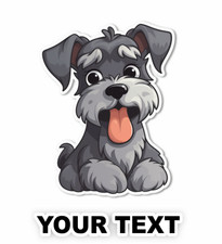 Set of 2 Schnauzer Dog Decal Stickers with Free Custom Text
